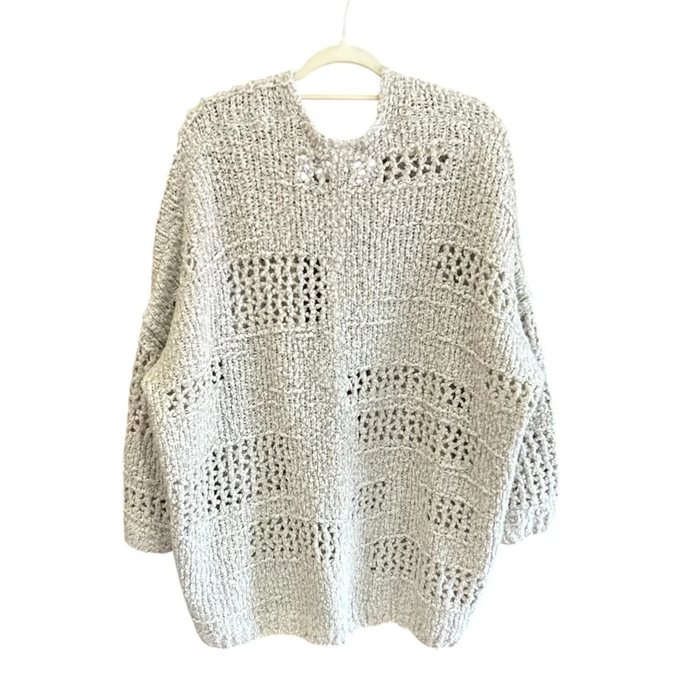 FREE PEOPLE Saturday Morning Knit Cardigan Sweater Cream Ivory Oversized XS-S - Picture 7 of 12